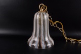 Vintage Murano Ribbon Glass Hanging Lamp