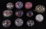 Group of 11 : Vintage Art Glass Paperweights