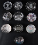 Group of 10 : Antique Souvenir Paperweights