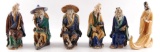 Group of 6 : Vintage Chinese Mud Men Figurines
