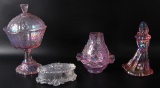 Group of 4 Fenton Pink Glass Items