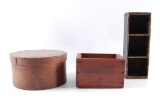 Group of 3 Antique Primitive Wood Items