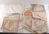 Group of 10 Antique Feed Sacks