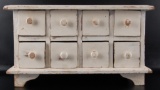 Antique Primitive White Washed Spice Cabinet