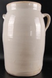 Antique 4 Gallon Stoneware Butter Churn with Applied Handle and Lid