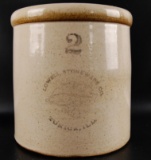 Antique 2 Gallon Lowell Pottery Tonica Ill. Stoneware Crock