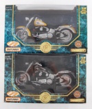 Group of 2 Matchbox Limited Edition 1/9 Scale Harley Davidson Fat Boy Motorcycles