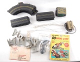 Group of HO Slot Car Track and Accessories