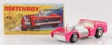 Matchbox No. 19 Hot Pink Road Dragster with Original Box and Wynn's Decal