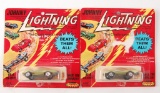 Group of 2 Topper Toys Johnny Lightning Lime Green Turbine Special X-2000 Cars in Original Packaging