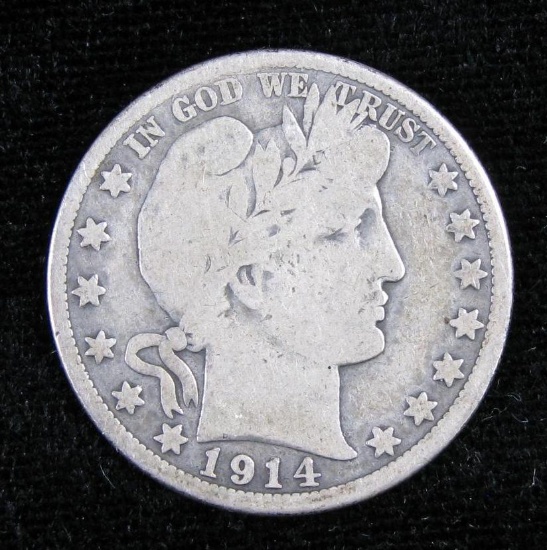 1914 S Barber Half Dollar.