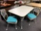 Metal Formica Table and 4 Wrought Iron Chairs