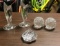 Group of 5 : Vintage Waterford Crystal Candle Holders + Paperweight