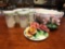 Lot of Tea Cups, Nippon Bowl and Floral Decor