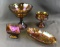Group of 4 : Vintage Marigold Iridescent Carnival Glass Dishes