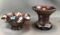 Group of 2 : Vintage Amethyst Carnival Glass Candy Dishes