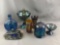 Group of 7 : Vintage Carnival Glass Compotes, Servers and Decor