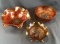 Group of 3 : Vintage Marigold Carnival Glass Bowls