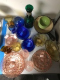 Lot of Depression Glass + more