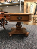 Ethan Allen Octagonal End Table with Drawer