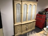 Blonde Hutch with Glass Doors