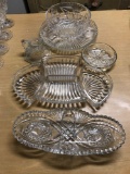Group of 6 clear glass bowls and more