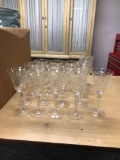 Group of 21 Etched stemware