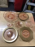 Group of Vintage Pink Depression Glass and more