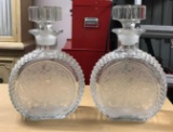 Group of 2 : Vintage Clear Glass Decanters