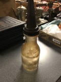 Vintage Quart Glass Oil Bottle