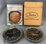 Group of 3 : Vintage Fenton and Carnival Glass Plates