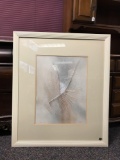 Framed Painting in Abstract Ivory and Peach Tones