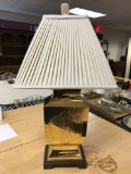 Gold Metal Base Lamp with Shade