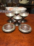 Sterling Silver Lot: Silver Coasters and Sterling Silver Sherbet Dishes