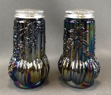 Vintage Amethyst Carnival Glass Salt and Pepper Shakers