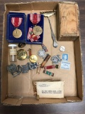 Sterling Silver Server, Military Medals, Pins, Stamps, and More