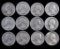 Lot of (12) Mixed Date Washington Quarters 90% Silver.