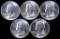 Lot of (5) 1954 Washington Quarters.