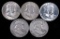 Lot of (5) 1958 D Franklin Half Dollars.