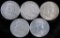 Lot of (5) 1948 D Franklin Half Dollars.