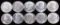 Lot of (10) 1964 D Kennedy Half Dollars 90% Silver.