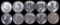 Lot of (10) 1964 D Kennedy Half Dollars 90% Silver.