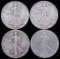 Lot of (4) 1929 S Walking Liberty Half Dollars.