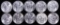 Lot of (10) 1954 S Washington Quarters.