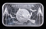 Art Bar: One Ounce .999 Silver Ingot Halloween 1973 Madison Mint.