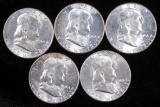 Lot of (5) 1961 Franklin Half Dollars.