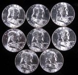 Lot of (8) 1963 Franklin Half Dollars.