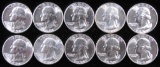 Lot of (10) 1956 Washington Quarters.