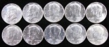 Lot of (10) 1964 Kennedy Half Dollars 90% Silver.