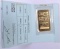 Johnson Matthey Limited .9999 1oz. Gold Ingot with Assay Certificate.